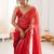Red ombre sequinned tissue designer saree