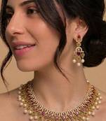 Traditional Ruby Temple Necklace Set