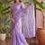 Lavender floral sequinned net designer saree