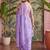 Lavender floral sequinned net designer saree