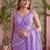 Lavender floral sequinned net designer saree