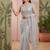 Grey floral sequinned net designer saree