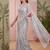 Grey floral sequinned net designer saree