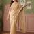 Gold floral sequinned net designer saree