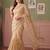 Gold floral sequinned net designer saree