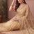 Gold floral sequinned net designer saree