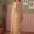 Gold floral sequinned net designer saree