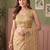 Gold floral sequinned net designer saree