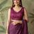 Purple floral sequinned net designer saree