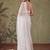 Off white floral sequinned net designer saree