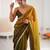 Olive sequinned tissue designer saree