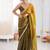Olive sequinned tissue designer saree