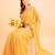 Yellow yellow poly chiffon embellished zari striped saree