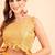 Yellow yellow poly chiffon embellished zari striped saree
