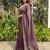 Purple embellished embroidered sequinned sarees with unstitched blouse piece
