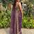 Purple embellished embroidered sequinned sarees with unstitched blouse piece