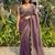 Purple embellished embroidered sequinned sarees with unstitched blouse piece