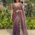Purple embellished embroidered sequinned sarees with unstitched blouse piece