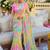 Pink ethnic motifs gotta patti  georgette fusion leheriya saree