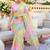 Pink ethnic motifs gotta patti  georgette fusion leheriya saree