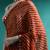 Red printed saree with blouse piece