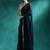 Navy blue embellished saree with blouse piece