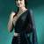 Navy blue embellished saree with blouse piece