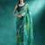 Green tie & dye printed saree with blouse piece