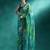 Green tie & dye printed saree with blouse piece