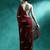 Maroon floral embroidered saree with unstitched blouse piece