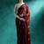 Maroon floral embroidered saree with unstitched blouse piece