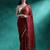 Maroon printed with embellished border saree