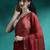 Maroon printed with embellished border saree