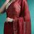 Maroon printed with embellished border saree