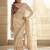 White embellished embroidered sequinned sarees with blouse piece
