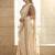 White embellished embroidered sequinned sarees with blouse piece