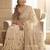 White embellished embroidered sequinned sarees with blouse piece