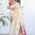 White woven design zari paithani silk saree saree with unstitched blouse