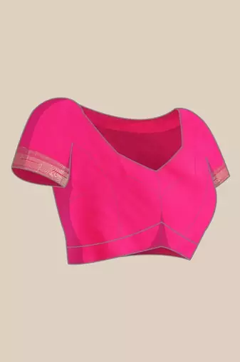 Pink woven design zari paithani silk saree saree with unstitched blouse