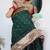 Green woven design zari paithani silk saree saree with unstitched blouse