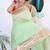 Green woven design zari paithani silk saree saree with unstitched blouse