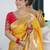 Yellow woven design zari paithani silk saree saree with unstitched blouse