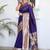 Purple woven design zari paithani silk saree saree with unstitched blouse