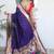Purple woven design zari paithani silk saree saree with unstitched blouse