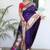 Purple woven design zari paithani silk saree saree with unstitched blouse