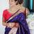 Purple woven design zari paithani silk saree saree with unstitched blouse