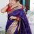 Purple woven design zari paithani silk saree saree with unstitched blouse