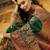 Green woven design saree with unstitched blouse