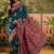 Blue woven design saree with unstitched blouse