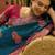 Blue woven design saree with unstitched blouse